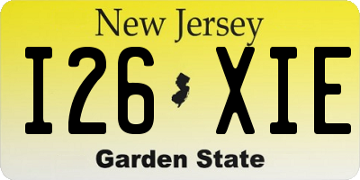 NJ license plate I26XIE