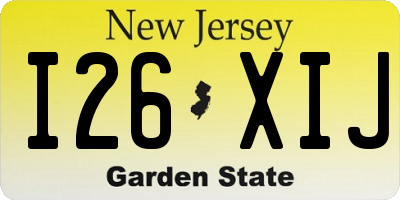 NJ license plate I26XIJ