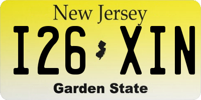 NJ license plate I26XIN