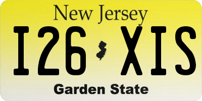 NJ license plate I26XIS