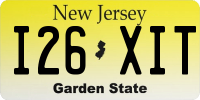 NJ license plate I26XIT