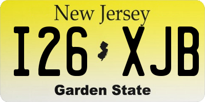 NJ license plate I26XJB