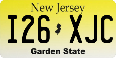 NJ license plate I26XJC