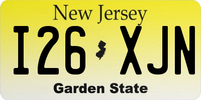 NJ license plate I26XJN