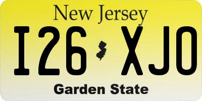 NJ license plate I26XJO