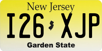 NJ license plate I26XJP