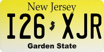 NJ license plate I26XJR