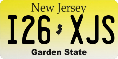 NJ license plate I26XJS