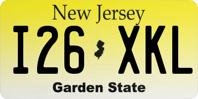 NJ license plate I26XKL
