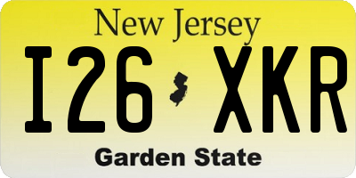 NJ license plate I26XKR