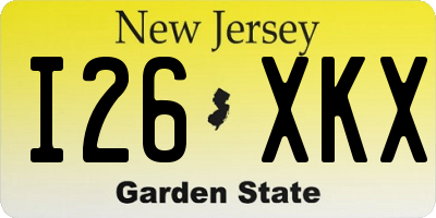 NJ license plate I26XKX