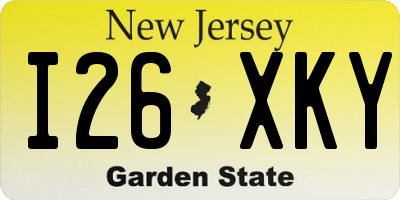NJ license plate I26XKY