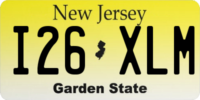 NJ license plate I26XLM