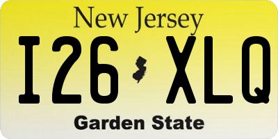 NJ license plate I26XLQ