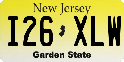 NJ license plate I26XLW