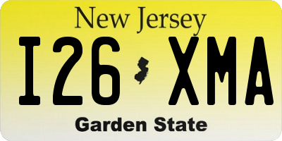NJ license plate I26XMA