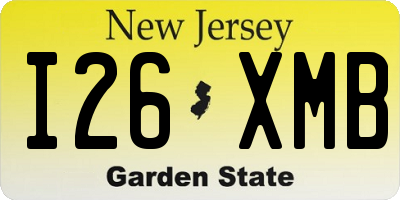 NJ license plate I26XMB