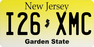 NJ license plate I26XMC