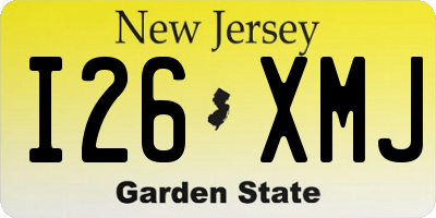 NJ license plate I26XMJ
