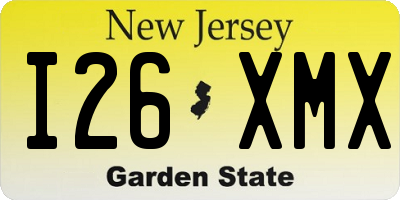 NJ license plate I26XMX