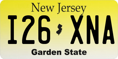 NJ license plate I26XNA