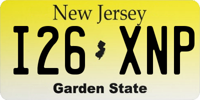 NJ license plate I26XNP