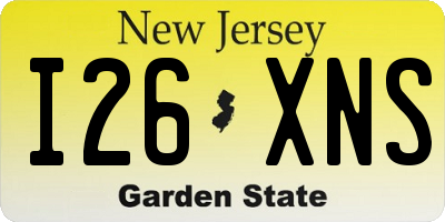 NJ license plate I26XNS