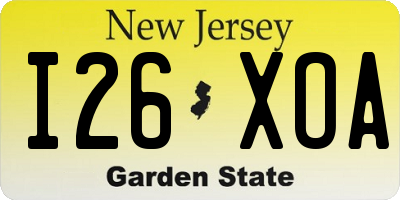 NJ license plate I26XOA