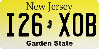 NJ license plate I26XOB
