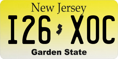 NJ license plate I26XOC