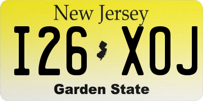 NJ license plate I26XOJ