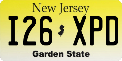 NJ license plate I26XPD