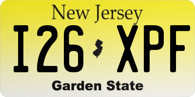 NJ license plate I26XPF