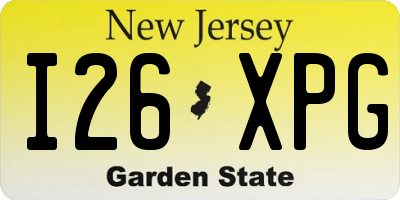 NJ license plate I26XPG