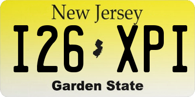 NJ license plate I26XPI