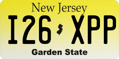 NJ license plate I26XPP