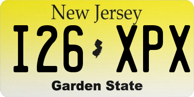 NJ license plate I26XPX
