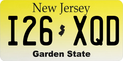 NJ license plate I26XQD