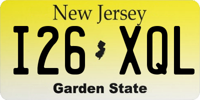 NJ license plate I26XQL
