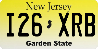 NJ license plate I26XRB