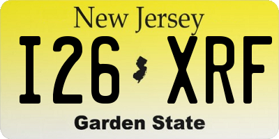 NJ license plate I26XRF
