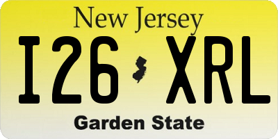 NJ license plate I26XRL