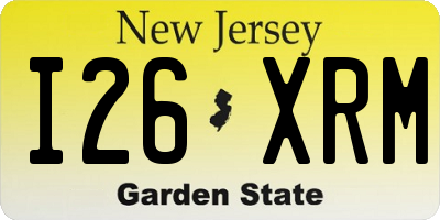 NJ license plate I26XRM