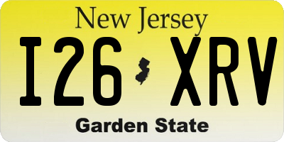NJ license plate I26XRV