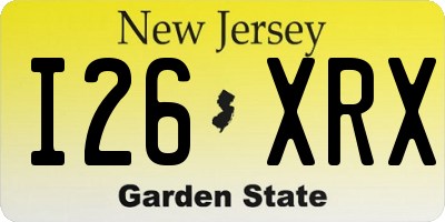 NJ license plate I26XRX