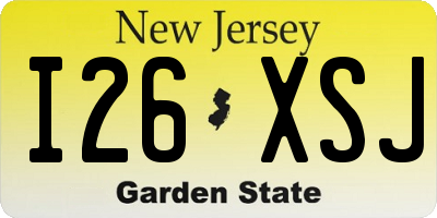 NJ license plate I26XSJ