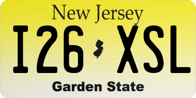 NJ license plate I26XSL