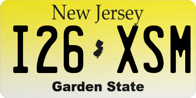 NJ license plate I26XSM