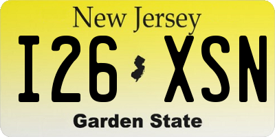 NJ license plate I26XSN