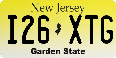 NJ license plate I26XTG